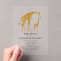 Mama & Baby Giraffe Invitation Baby shower neutre