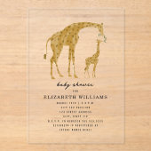 Mama & Baby Giraffe Neutraal Baby shower Uitnodigi Acryl Uitnodigingen (Voorkant)