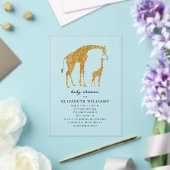 Mama & Baby Giraffe Neutraal Baby shower Uitnodigi Acryl Uitnodigingen (Insitu (Huwelijk))