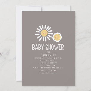 Mama Baby glimlachend Daisies Amethyst Baby shower Kaart