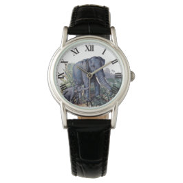  Mama & Baby Olifant Horloge
