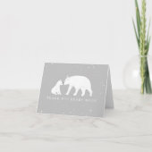 Mama Baby Polar Beer Grey Baby shower Dank u Bedankkaart (Voorkant)