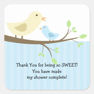 Mama & Baby Vogel Baby shower Vierkante Sticker! Vierkante Sticker