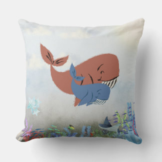 Mama & Baby Whale Throw Pillow  Kussen