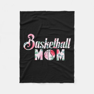 Mama Basketbal Fan Quote Basketbal Bloemen Grafisc Fleece Deken