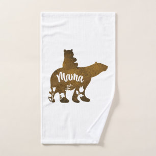 Mama Bear avec 1 Cub équitation sur le dos de mama
