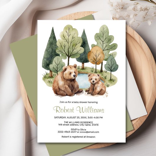 Mama bear aventure attend une invitation baby show