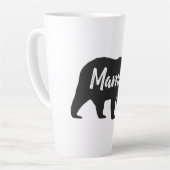 Mama Bear Black and White Latte Mug (Angle gauche)