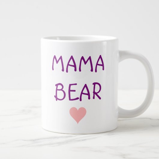 Mama Bear Coeur rose Mug (Droite)
