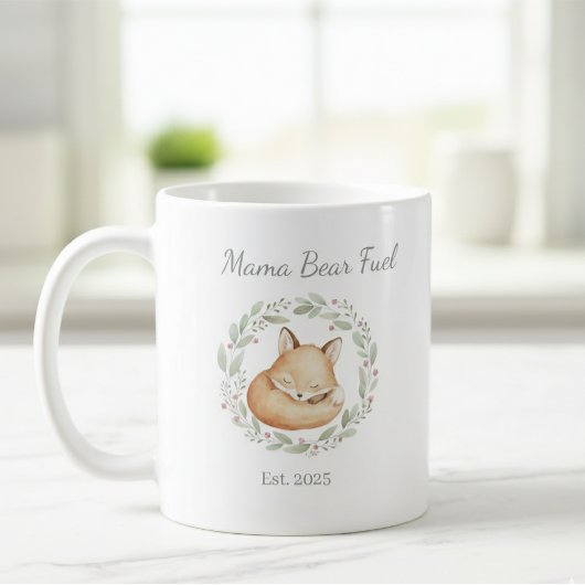 Mama Bear Fuel Watercolor Fox Mug