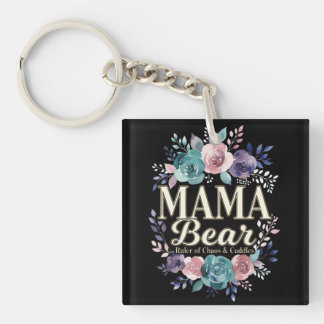 Mama Bear Ruler Of Chaos And Cuddles Floral Gift Sleutelhanger