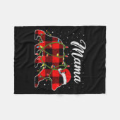 Mama Bear Shirt, Red Buffalo Plaid Mom Bear Pajama Fleece Deken (Voorkant (Horizontaal))