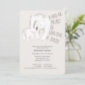 Mama Bear Taupe Baby shower neutre Invitation (Debout devant)