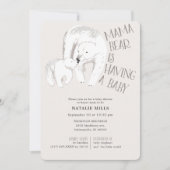 Mama Bear Taupe Baby shower neutre Invitation (Devant)