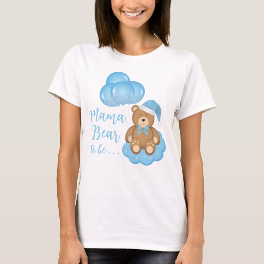 Mama Bear to Be Baby shower Cute Bear T-Shirt (Devant)