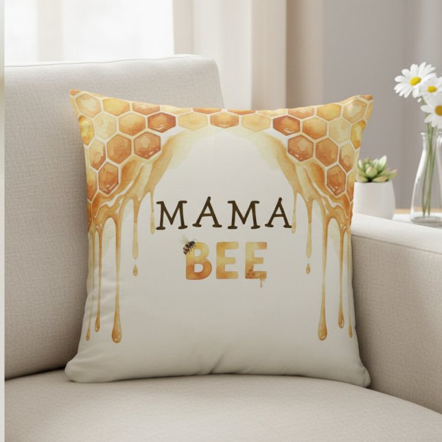 Mama Bee Honeycomb Honey Drip Baby Shower Kussen (Mama Bee Honeycomb Honey Drip Baby Shower Throw Pillow
)