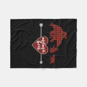 Mama Beer 3 Cubs red plaid kerstmoeder Fleece Deken (Voorkant (Horizontaal))