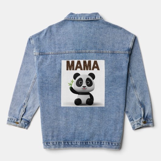 MAMA BEER 3 D ART GRAFISCH DOEL MOEDER WINTER DENIM JACKET (Achterkant)