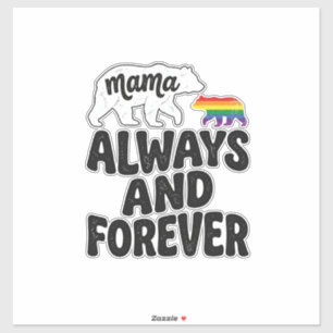 Mama Beer Altijd En Voor Altijd Vintage Regenboog  Sticker