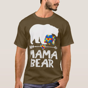 Mama Beer Autism Mam Awareness Puzzle Piece Suppor T-shirt