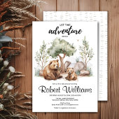 Mama beer avontuur wacht op baby shower uitnodigin kaart