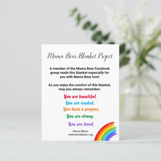 Mama Beer Blanket Project Note (Staand voorkant)