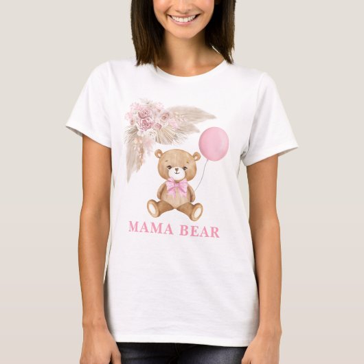 Mama Beer Boho Balloon Baby Meisje Douche Gift T-shirt (Voorkant)