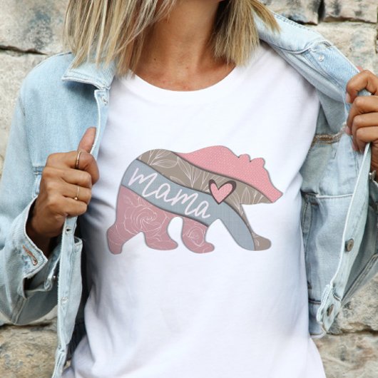 Mama Beer Boho Floral Moederdag Illustratie T-shirt