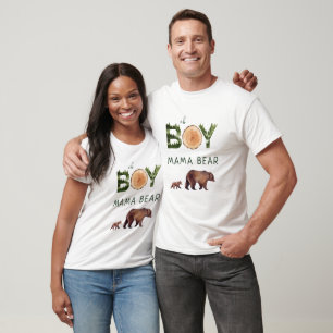 Mama Beer Boy Woodland Baby shower T-shirt