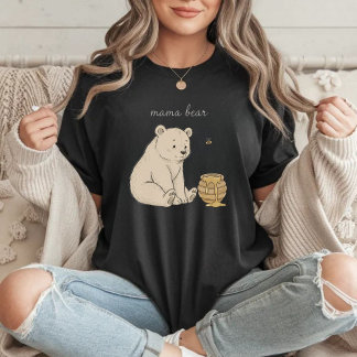 Mama Beer Cute Beer & Honey Moederdag Cadeau T-shi T-shirt