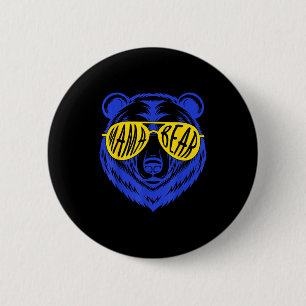 Mama beer down syndroom mama zoon dochter geel ronde button 5,7 cm