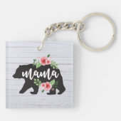 Mama Beer Elegant Rustic Floral Flowers mama Sleutelhanger (Achterkant)