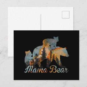 Mama Beer en baby Beer  bos Moederdag Briefkaart