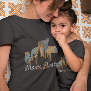 Mama Beer en baby Beer  bos Moederdag T-shirt