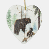 Mama Beer en Baby Keramisch Ornament (Rechts)