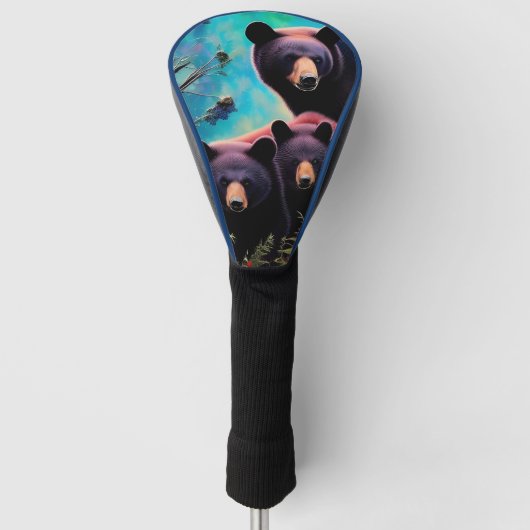 Mama Beer en welpen Golfheadcover (Voorkant)