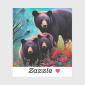 Mama Beer en welpen Sticker (Vel)