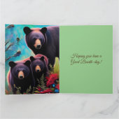 Mama Beer en welpen verjaardagskaart Kaart (Binnen)