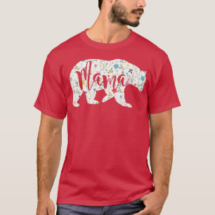 Mama Beer Floral Pattern Moeder Gift Premi T-shirt
