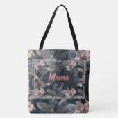 Mama Beer Floral Pattern Pink Grey Draagtas (Voorkant)