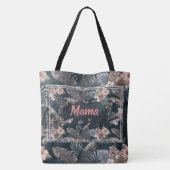 Mama Beer Floral Pattern Pink Grey Draagtas (Achterkant)