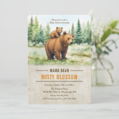 Mama Beer Forest Baby shower Invitation Kaart (Staand voorkant)