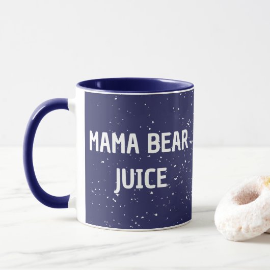 Mama Beer Juice Witte stip Schattigee witte tekst Mok (Met donut)