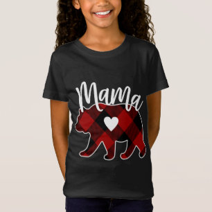 Mama Beer kerst Buffel geruite decoratie T-shirt