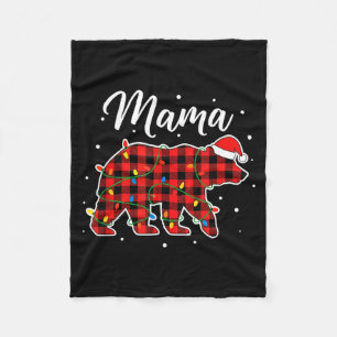 Mama Beer Kerstmis Moeder Buffalo Plaid Vakantie Fleece Deken