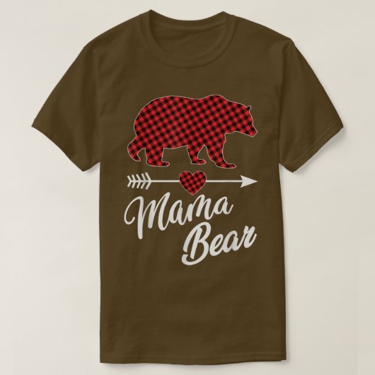 Mama Beer Kerstmis Pajama Red Buffalo Pset Famil T-shirt (Design voorkant)
