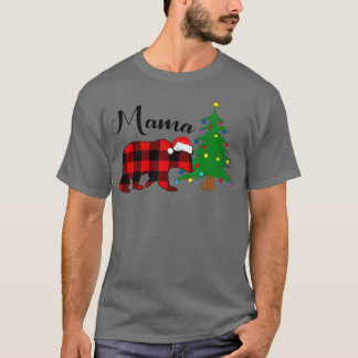 Mama Beer Kerstmis Pajama Red Pset Buffalo Famil T-shirt