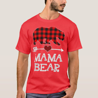 Mama Beer Kerstmis Pajama Red Pset Buffalo Famil T-shirt