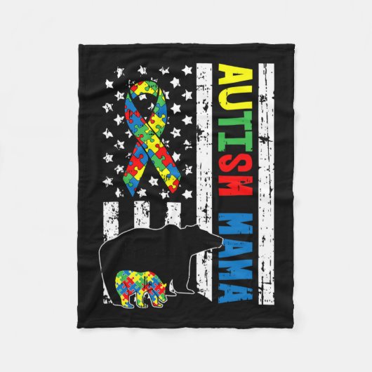 Mama Beer Matching Family Autism Awareness - F Fleece Deken (Voorkant)