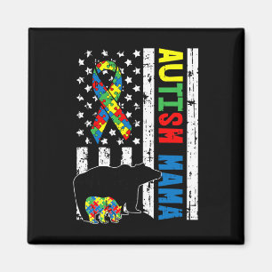 Mama Beer Matching Family Autism Awareness - F Magneet